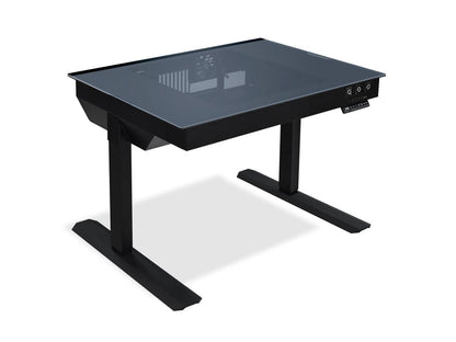 LIAN LI DK-04 FX Black Aluminum / Steel Desk Computer Case 2 x ATX PSU (Optional) Power Supply