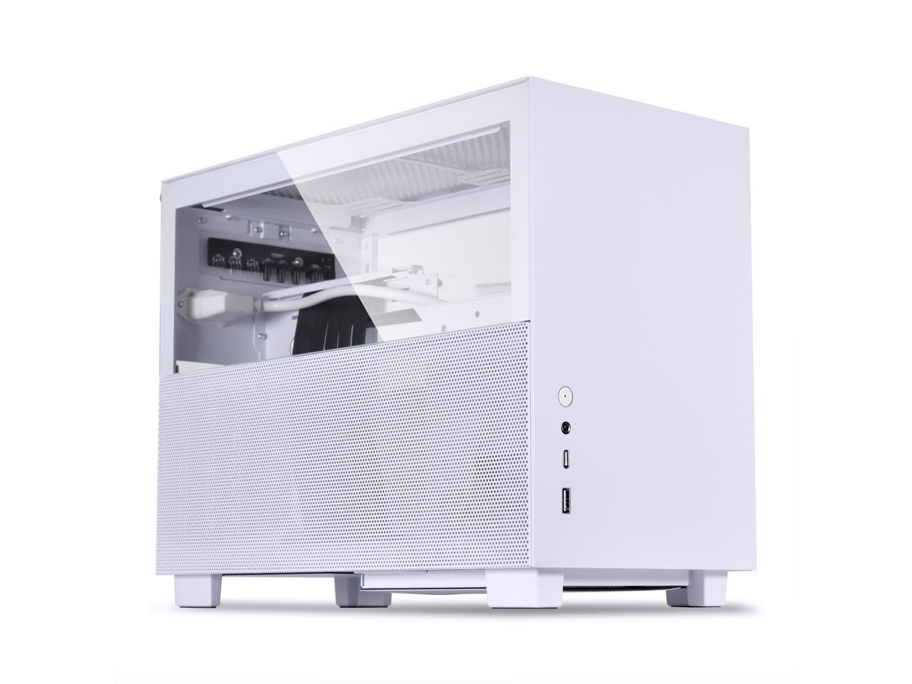 LIAN LI Q58 White Color SPCC / Aluminum / Tempered Glass Mini Tower Computer Case , PCI3.0 Riser Card Cable Included ---Q58W3