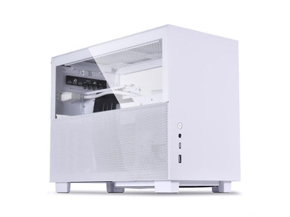 LIAN LI Q58 White Color SPCC / Aluminum / Tempered Glass Mini Tower Computer Case , PCI3.0 Riser Card Cable Included ---Q58W3