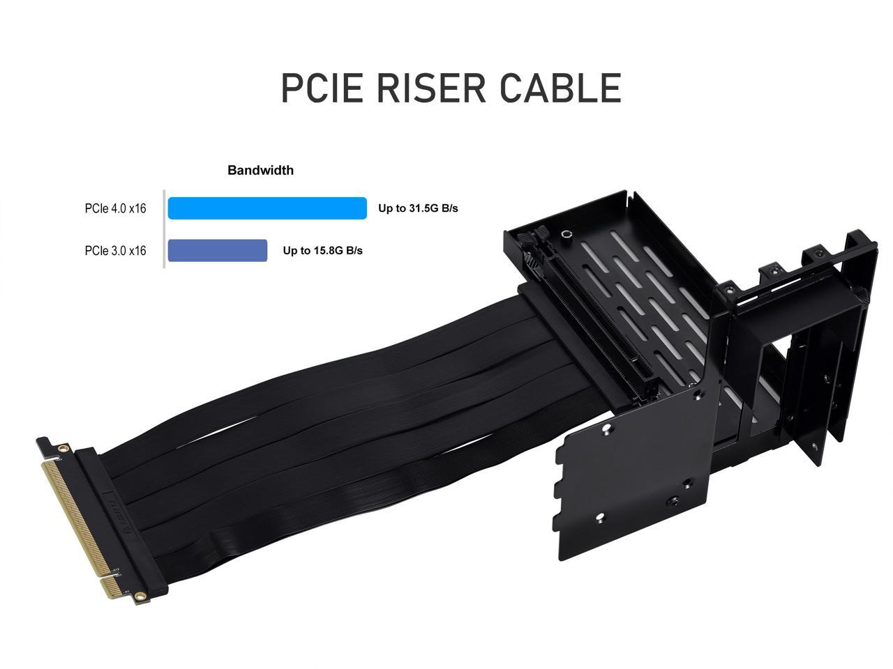 Lian-Li O11DE-1X Vertical Graphics Card Holder for O11 Dynamic EVO Black , PCI-E 4.0 Riser Cable Included ---O11DE-1X