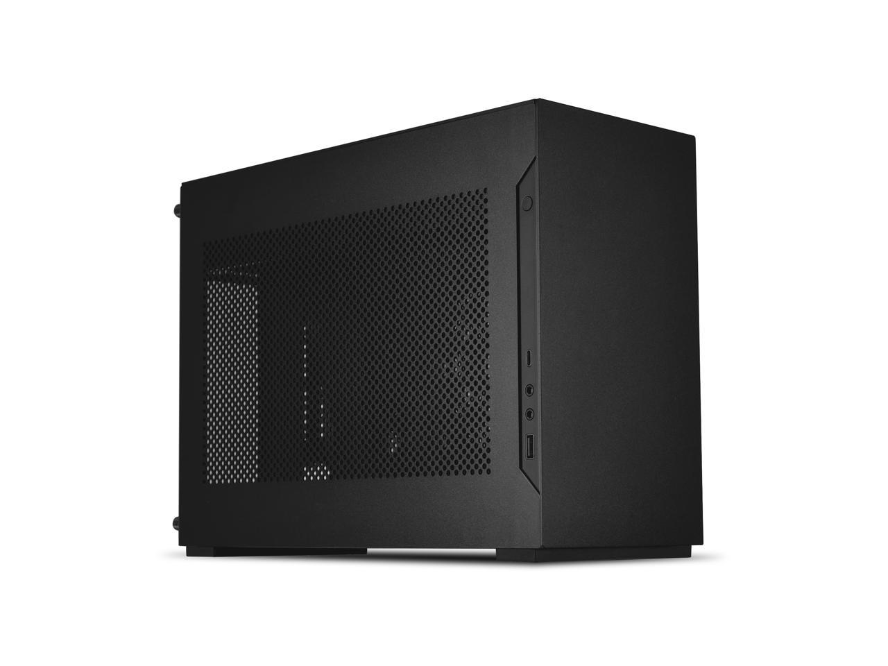 LIAN LI A4-H2O Black SPCC / Aluminum Mini-ITX Computer Case, PCI4.0 Riser Card Cable Included (A4-H2O X4)