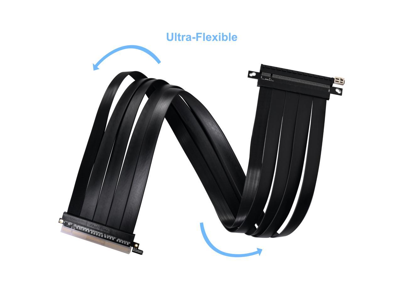 LIAN LI Premium PCI-E 16X 4.0 Black Extender Riser Cable 600 mm , Black Color ---PW-PCI-4-60X