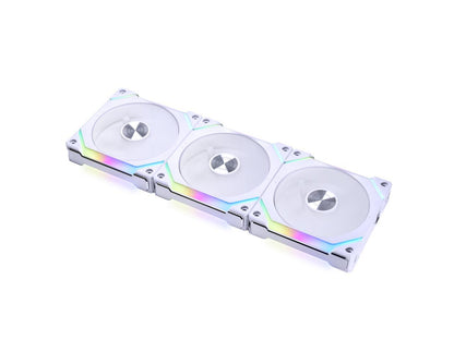 LIAN LI UNI Fan SL120 V2 RGB White 3x 12cm Fan Pack with Controller - UF-SL120V2-3W