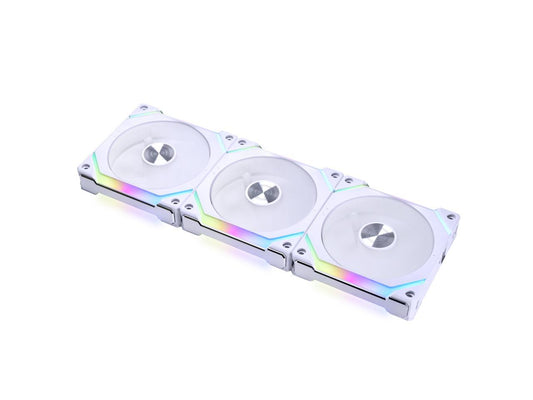 LIAN LI UNI Fan SL120 V2 RGB White 3x 12cm Fan Pack with Controller - UF-SL120V2-3W