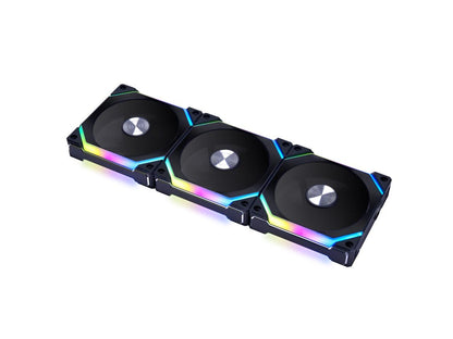 Lian Li UNI Fan SL120 V2 RGB Black 3x 12cm Fan Pack with Controller - UF-SL120V2-3B