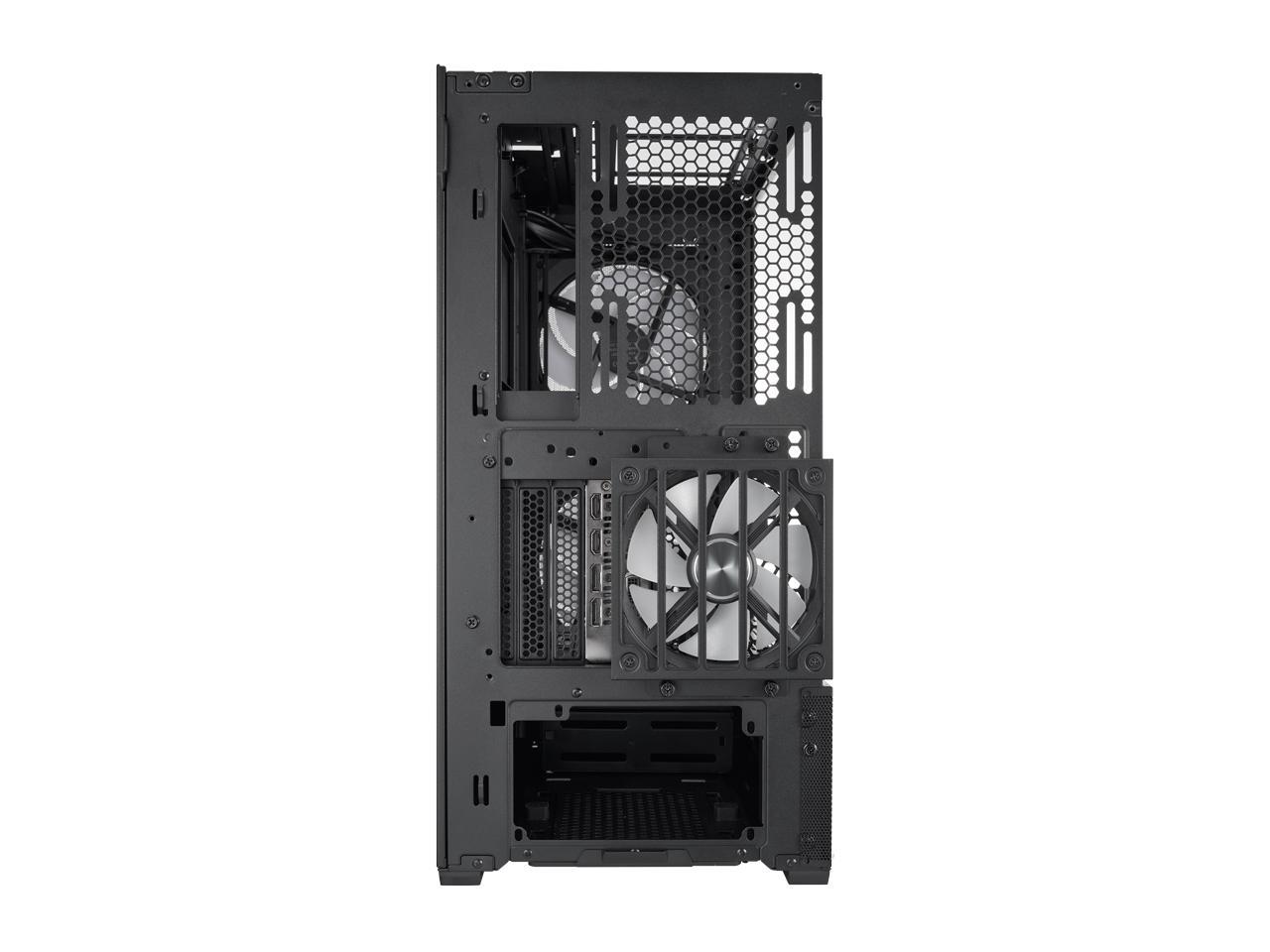 LIAN LI LANCOOL 216 X Black Steel / Tempered Glass ATX Mid Tower Computer Case ,2x 16 cm PWM Fans Included (Non RGB ) ----LANCOOL 216X
