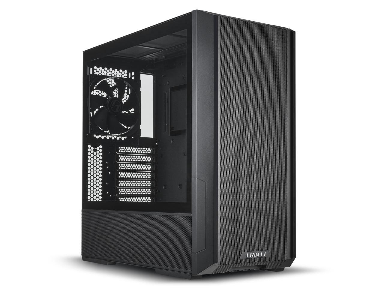LIAN LI LANCOOL 216 X Black Steel / Tempered Glass ATX Mid Tower Computer Case ,2x 16 cm PWM Fans Included (Non RGB ) ----LANCOOL 216X