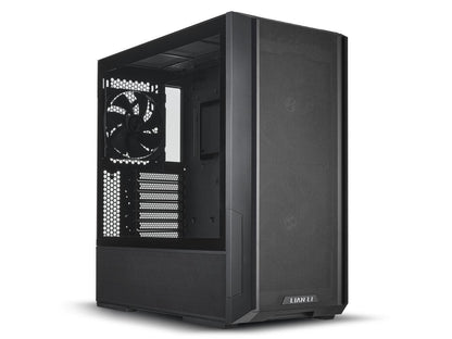 LIAN LI LANCOOL 216 X Black Steel / Tempered Glass ATX Mid Tower Computer Case ,2x 16 cm PWM Fans Included (Non RGB ) ----LANCOOL 216X