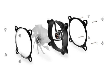 LIAN LI BORA DIGITAL Series RGB BR DIGITAL-3R B, 120mm Addressable RGB LED PWM Fan, 3 FANS Pack - Black Frame