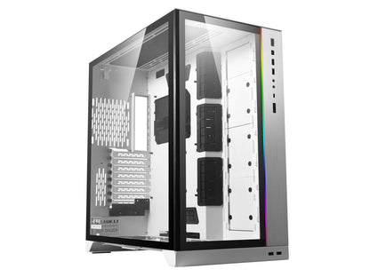 LIAN LI O11 Dynamic XL ROG Certificated - White Color - Tempered Glass on the Front, and Left Side - E-ATX, ATX Full Tower Gaming Computer Case - O11D XL-W