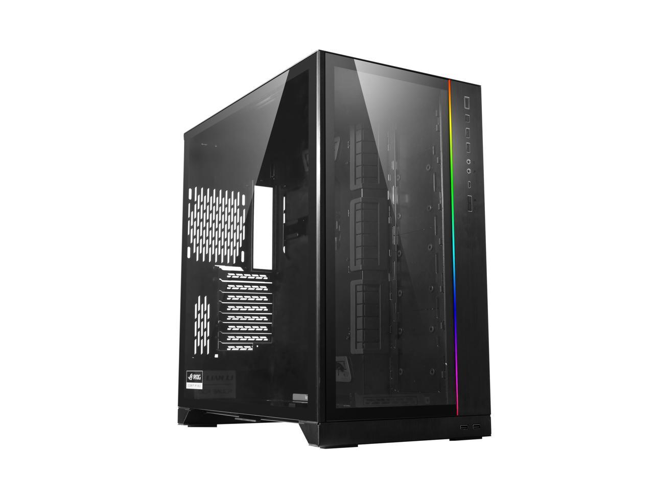 LIAN LI O11 Dynamic XL ROG Certificated - Black Color, Tempered Glass on the Front, and Left Side, E-ATX , ATX Full Tower Gaming Computer Case, O11D XL-X