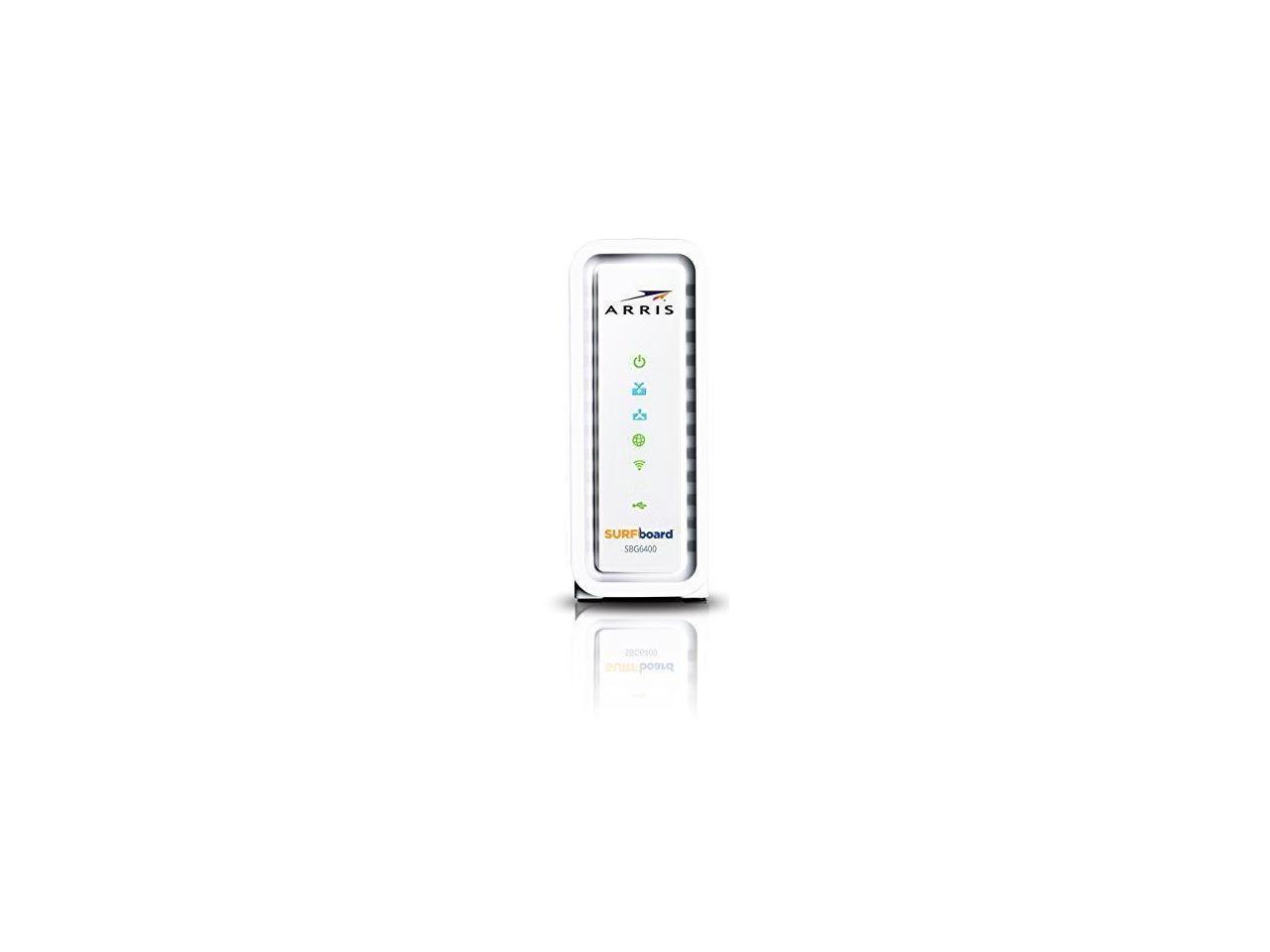 ARRIS SURFboard N300 DOCSIS 3.0 Cable Modem Router (SBG6400) Certified with Comcast Xfinity, Time Warner Cable, Charter, Cox, Cablevision, and more (White Retail Packaging)