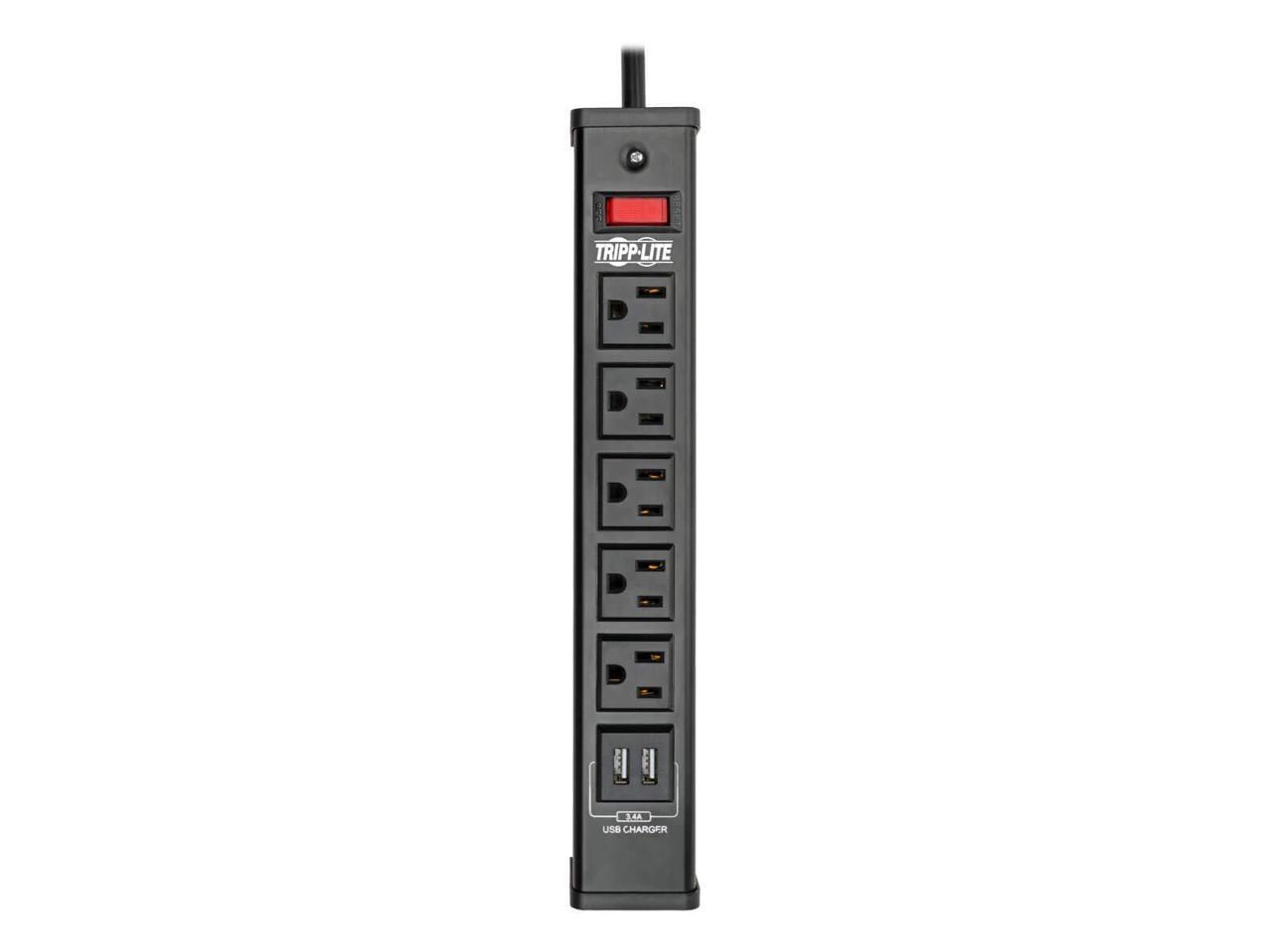 TRIPP LITE TLM526USBB 6.0 Feet 5 Outlets 450 Joules Surge Protector