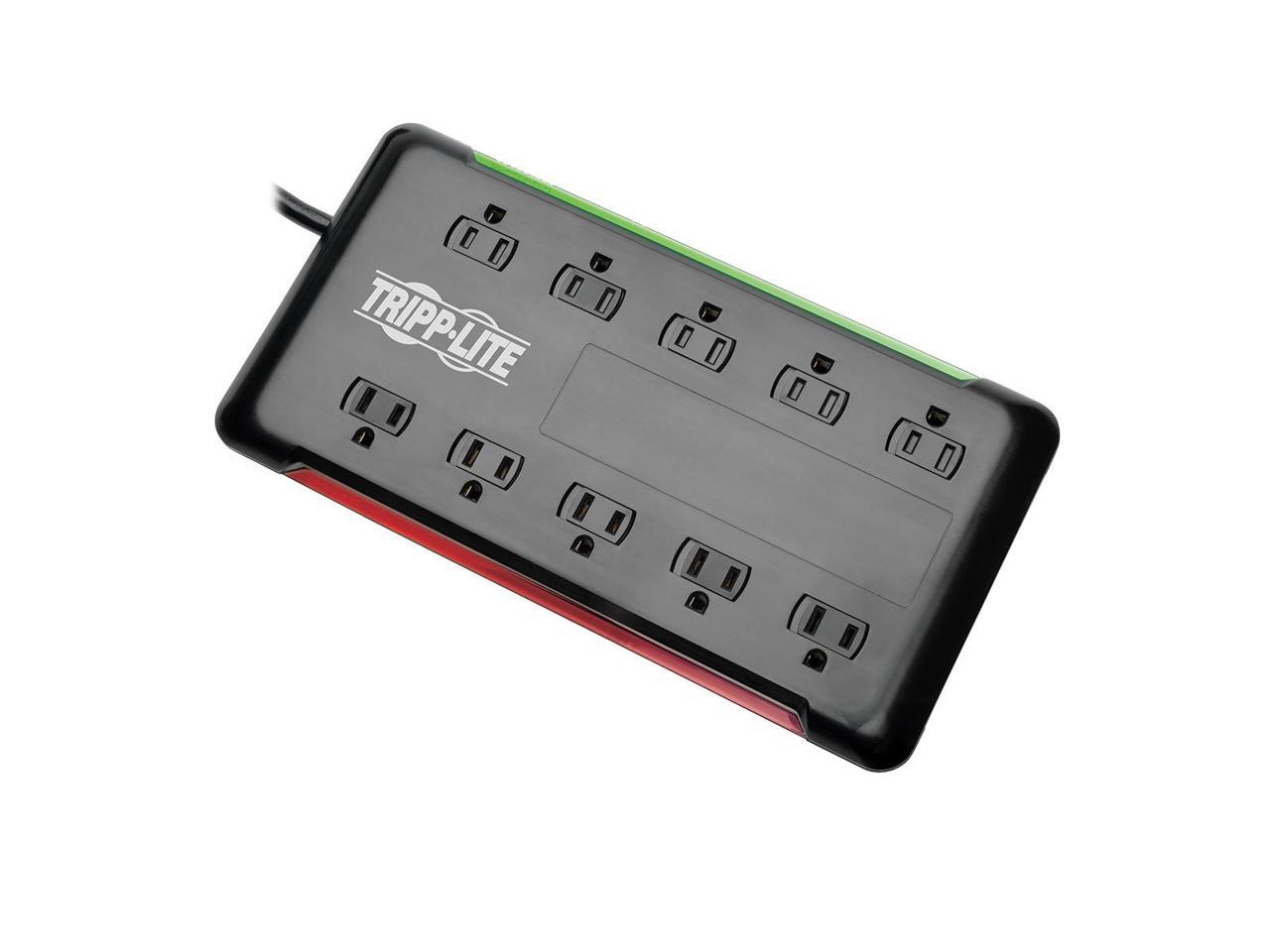 Tripp Lite 10-Outlet Surge Protector Power Strip 6 ft. Cord 2880 Joules Black (TLP1006B)
