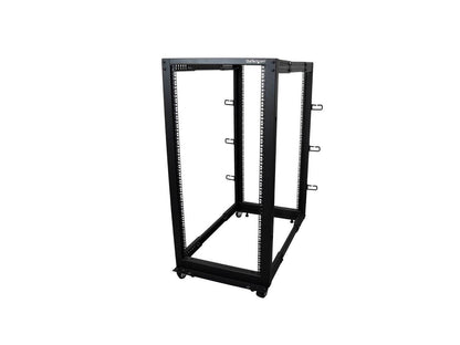 StarTech.com 4POSTRACK25U 25U Adjustable Depth Open Frame 4 Post Server Rack Cabinet - w/ Casters / Levelers and Cable Management Hooks