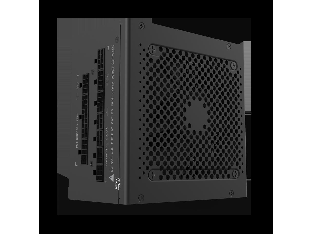 NZXT C650 NP-C650M 650 Watt PSU 80+ Gold Certified Hybrid Silent Fan Control Fluid Dynamic Bearings Modular Design Sleeved Cables ATX Gaming Power Supply, 10 Year Warranty