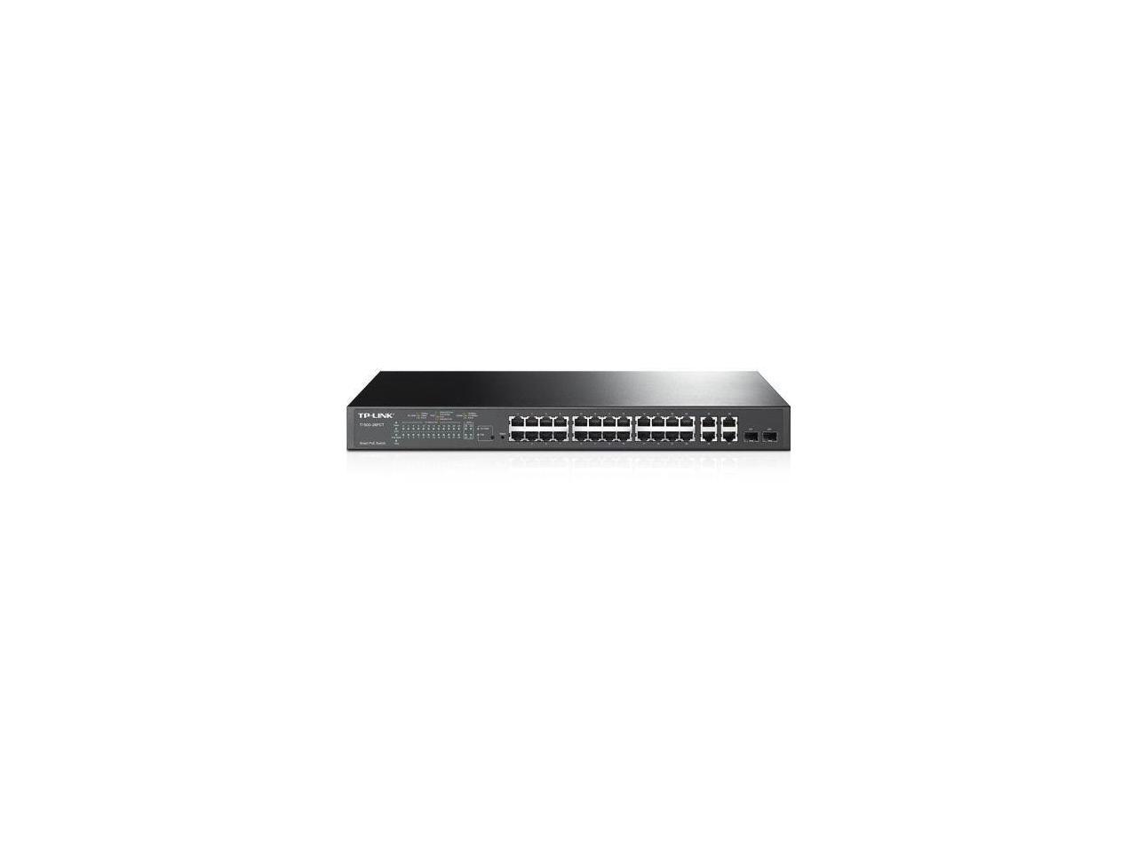 TP-LINK T1500-28PCT (TL-SL2428P) 24-Port 10/100Mbps + 4-Port Gigabit Smart PoE+ Switch