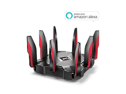 TP-Link AC5400 Tri Band Gaming Router – MU-MIMO, 1.8GHz Quad-Core 64-bit CPU, Game First Priority, Link Aggregation, 16GB Storage, Airtime Fairness, Secured Wifi, Works with Alexa (Archer C5400X)
