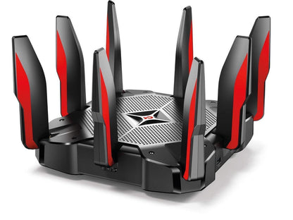 TP-Link AC5400 Tri Band Gaming Router – MU-MIMO, 1.8GHz Quad-Core 64-bit CPU, Game First Priority, Link Aggregation, 16GB Storage, Airtime Fairness, Secured Wifi, Works with Alexa (Archer C5400X)