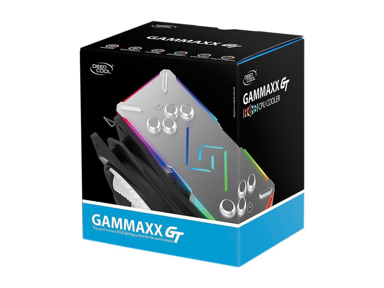 DEEPCOOL GAMMAXX GT-CPU Cooler Die-casting Top Cover Synchronized RGB Housing and Fan AURA Sync Metal Mounting Kit Support LGA 2066 / AM4
