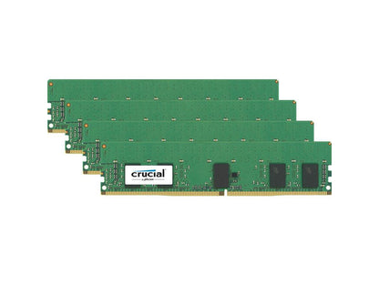 Crucial 16GB Kit (4 x 4GB) DDR4-2666 RDIMM - 16 GB (4 x 4 GB) - DDR4 SDRAM - 2666 MHz DDR4-2666/PC4-21300 - 1.20 V - ECC - Registered - 288-pin - DIMM