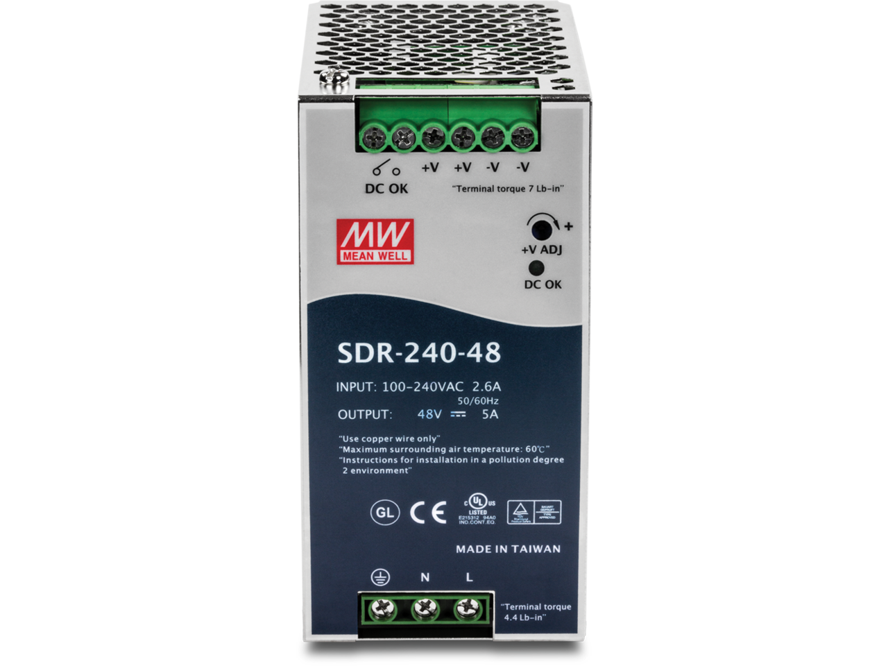 TRENDnet TI-S24048 DIN Rail 48V 240W Power Supply for TI-PG80