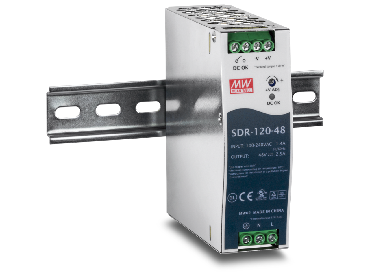 TRENDnet TI-S12048 DIN Rail 48V 120W Power Supply for TI-PG541
