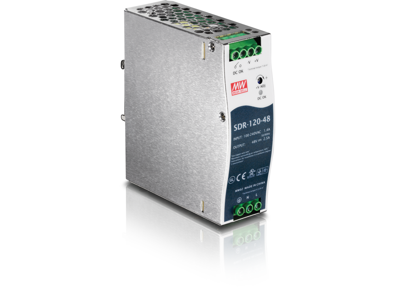 TRENDnet TI-S12048 DIN Rail 48V 120W Power Supply for TI-PG541