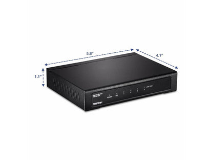 TRENDnet 4-Port Gigabit Switch with SFP Slot. Limited Life Time Warranty