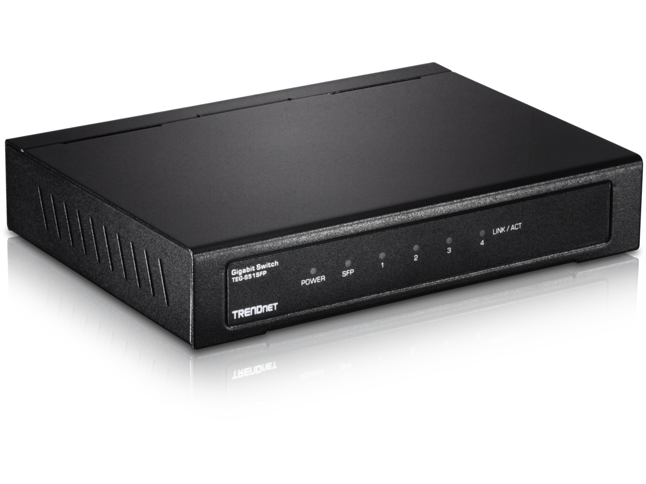 TRENDnet 4-Port Gigabit Switch with SFP Slot. Limited Life Time Warranty