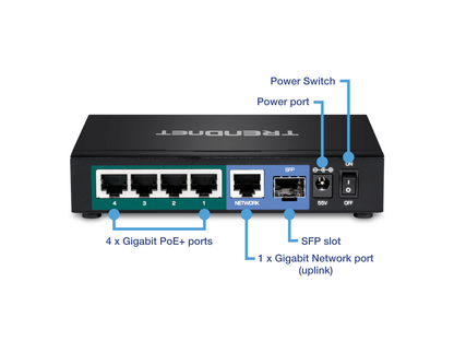 TRENDnet TPE-TG611 6-Port Gigabit PoE+ Switch