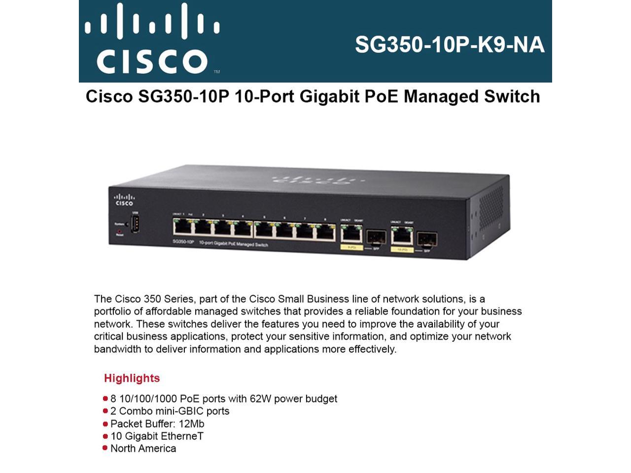 Sg350-10p 10-port Gbt Mng Swt - SG350-10P-K9-NA