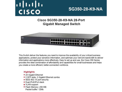 Sg350-28 28-port Gb Mgd Swtch - SG350-28-K9-NA