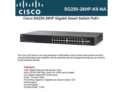Sg250-26hp 26-port Gb Poe Swth - SG250-26HP-K9-NA