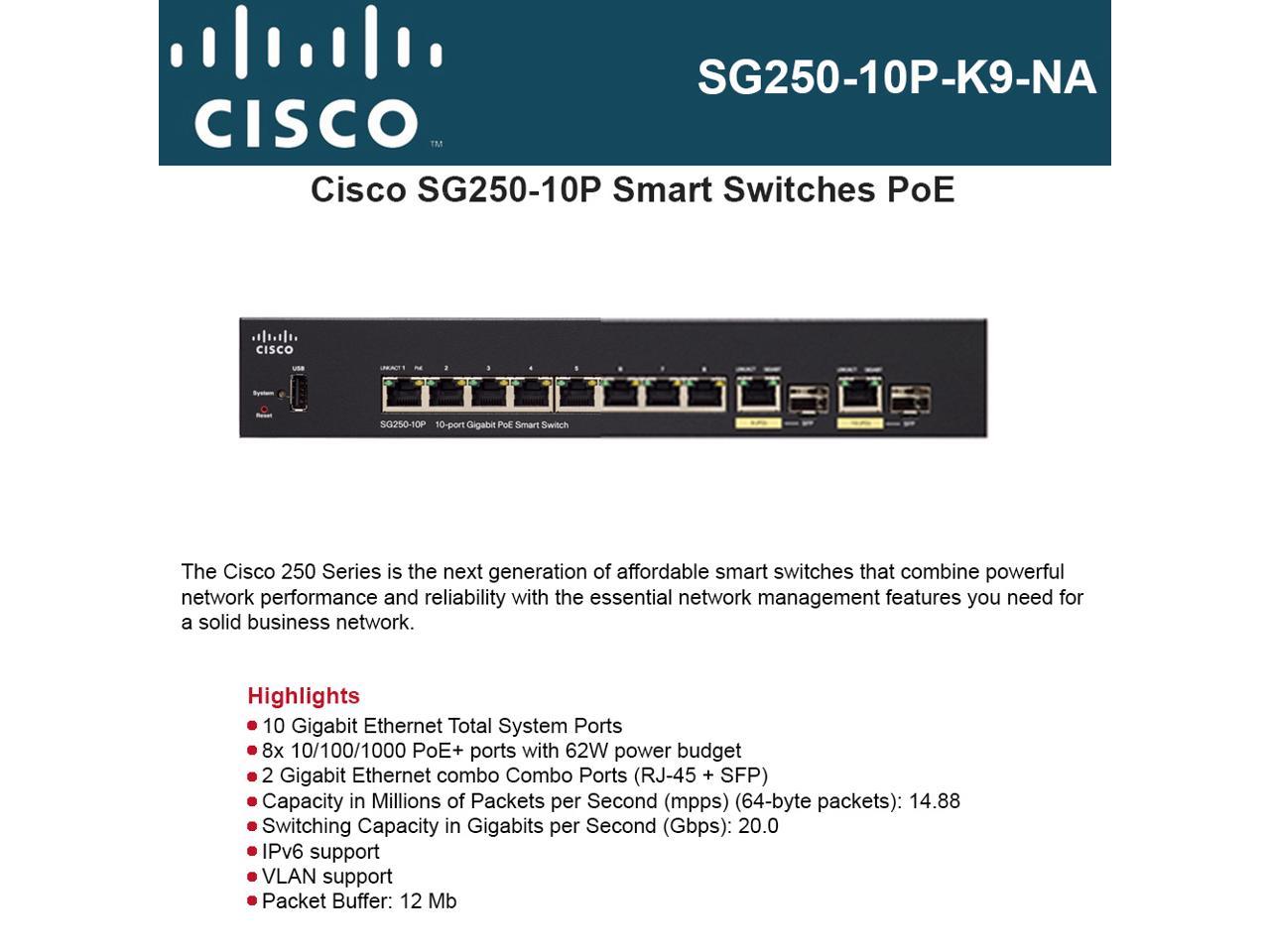 Sg250-10p 10-port Gb Poe Swtch - SG250-10P-K9-NA
