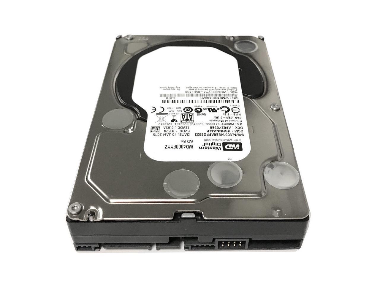 Western Digital RE WD4000FYYZ 4TB 7200 RPM 64MB Cache SATA 6Gb/s 3.5" Hard Drive