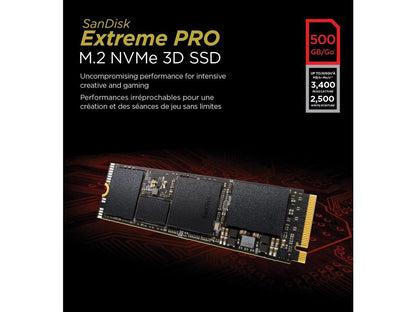 SanDisk Extreme PRO M.2 PCIe NVMe 3D 500GB Internal Solid State Drive (SDSSDXPM2-500G-G25)