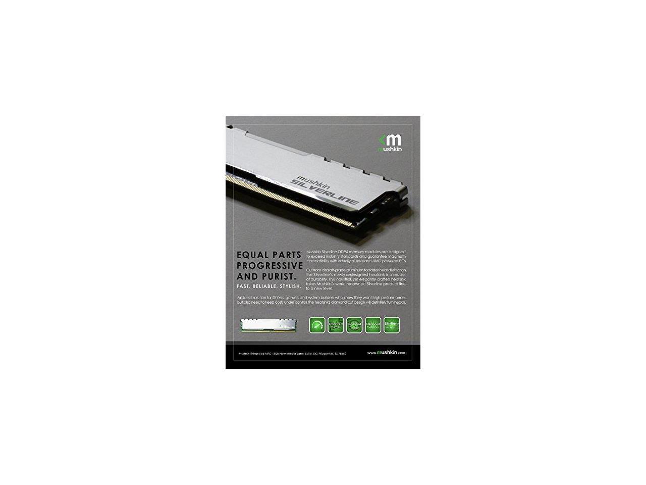 Mushkin Silverline 32GB (2 x 16GB) 288-Pin DDR4 SDRAM DDR4 2133 (PC4 17000) Desktop Memory Model MSL4U213FF16GX2