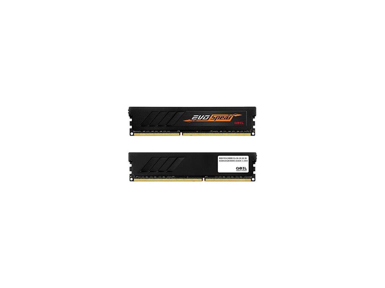 GeIL EVO SPEAR 16GB (2 x 8GB) 288-Pin DDR4 SDRAM DDR4 3000 (PC4 24000) Desktop Memory Model GSB416GB3000C16ADC