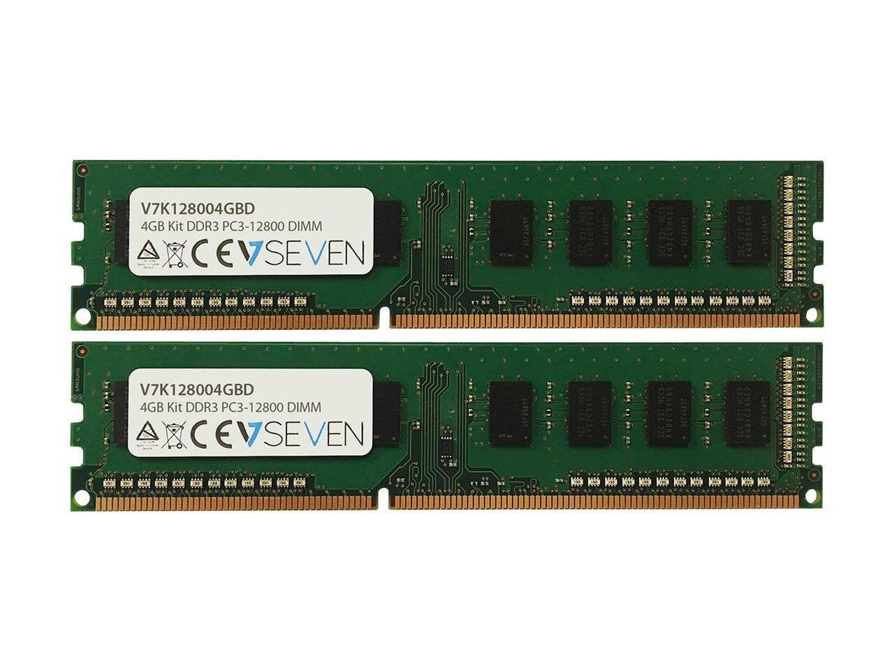 V7 V7K128004GBD 4Gb Kit 2X2Gb Kit Ddr3 1600Mhz Dimm Pc3-12800 Cl11 1.5V
