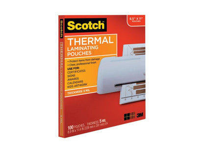 TP5854100 3M Letter Size Thermal Laminating Pouches, 5 mil, 100/Pack