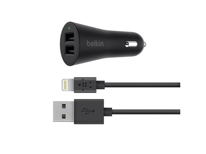 Belkin BOOST UP 2-Port Car Charger + USB-A to Lightning Cable