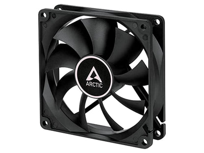 ARCTIC 92 mm F9 Silent Case Fan Very quiet motor Computer Almost inaudible Push- or Pull Configuration Black Model ACFAN00211A