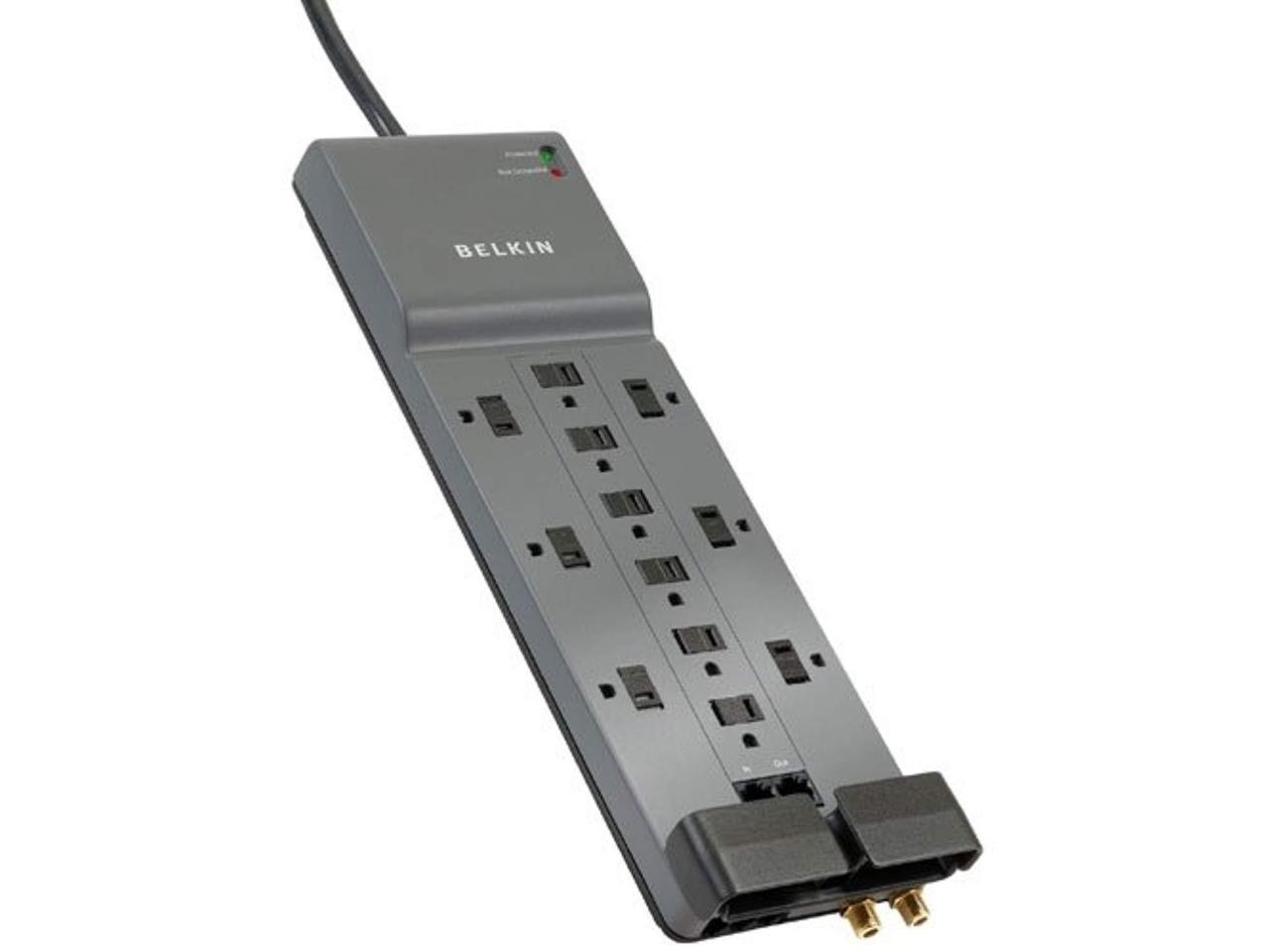 belkin 12-outlet 3960-joules 10ft cord rj45/rj11 surge protector