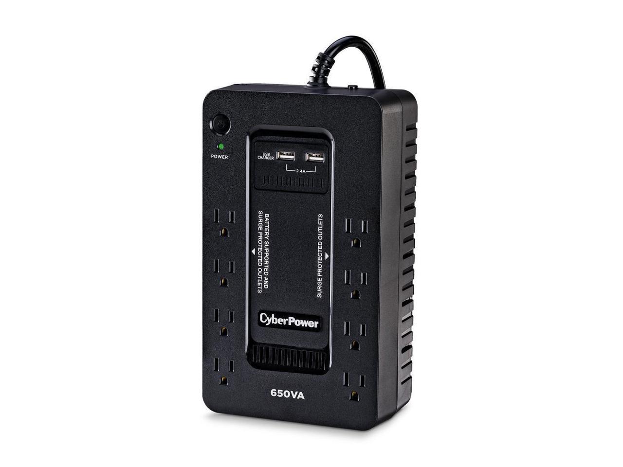 650VA 8-Outlet UPS Battery Backup with USB