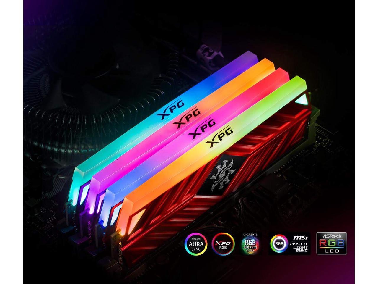 XPG SPECTRIX D41 RGB Desktop Memory: 32GB (2x16GB) DDR4 3200MHz CL16 Red