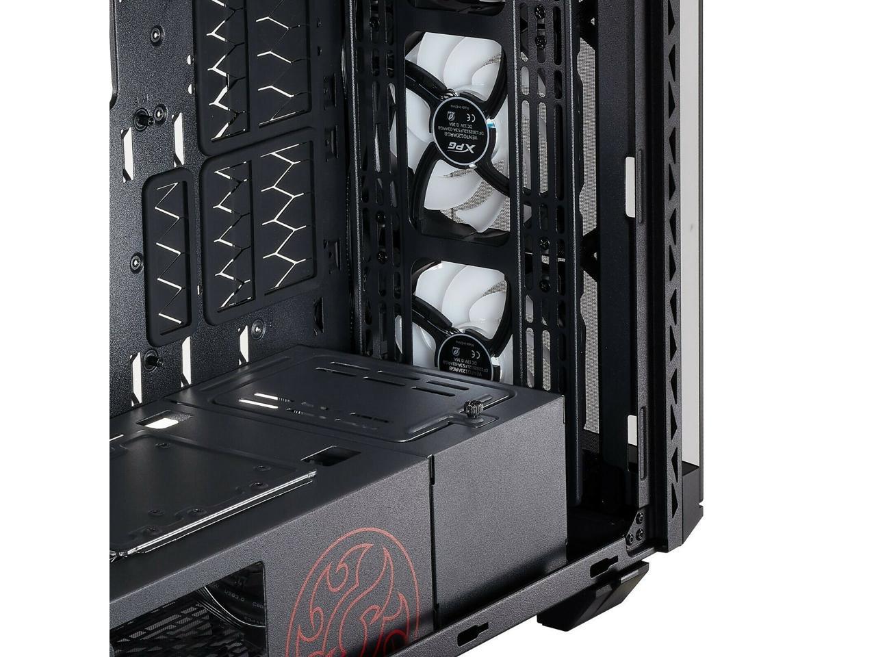 XPG BATTLECRUISER ATX Mid-Tower RGB Case: Tempered Glass Tool-Less Design Black