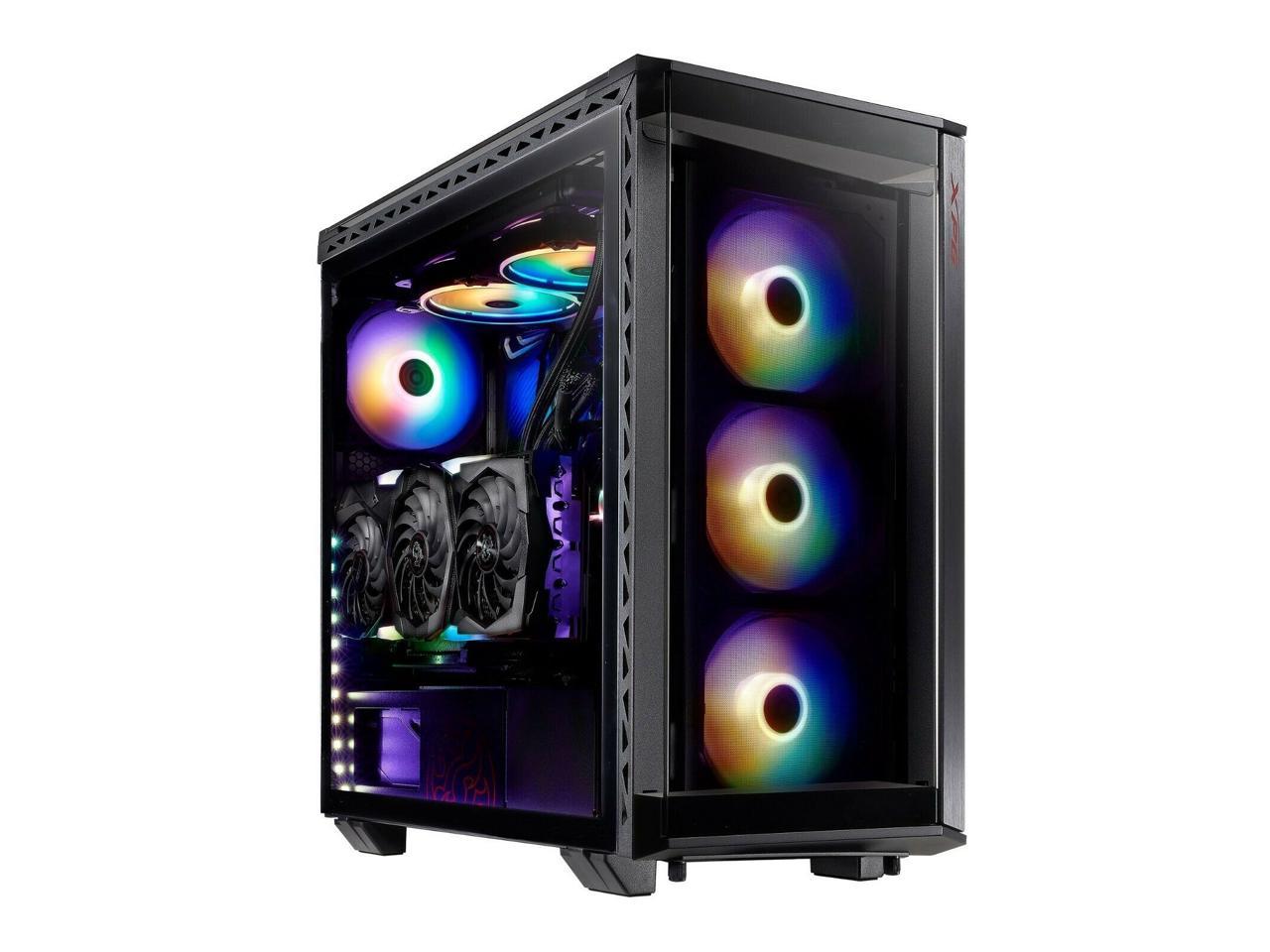 XPG BATTLECRUISER ATX Mid-Tower RGB Case: Tempered Glass Tool-Less Design Black