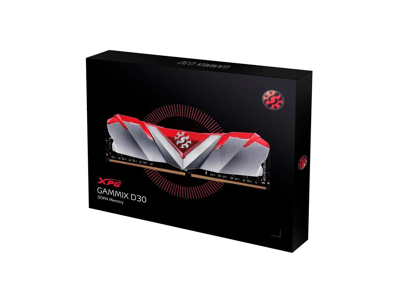 XPG GAMMIX D30 Desktop Memory: 32GB (2x16GB) DDR4 3000MHz CL16 Red
