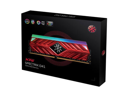 XPG SPECTRIX D41 RGB Desktop Memory: 32GB (2x16GB) DDR4 3200MHz CL16 Red
